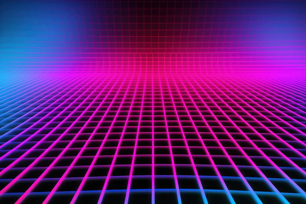 Retrowave grid pattern neon backgrounds abstract.