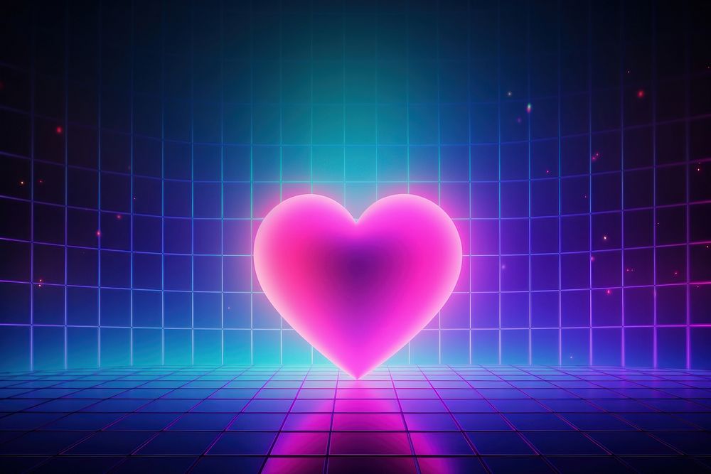 Retrowave heart backgrounds abstract neon.