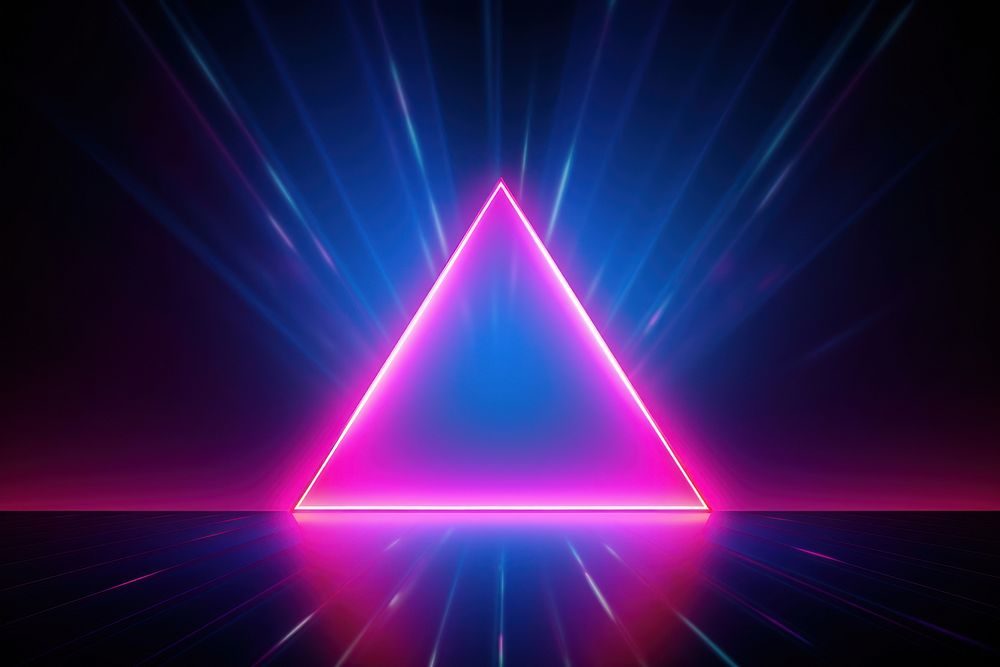 Retrowave triangle abstract light neon. | Free Photo Illustration ...