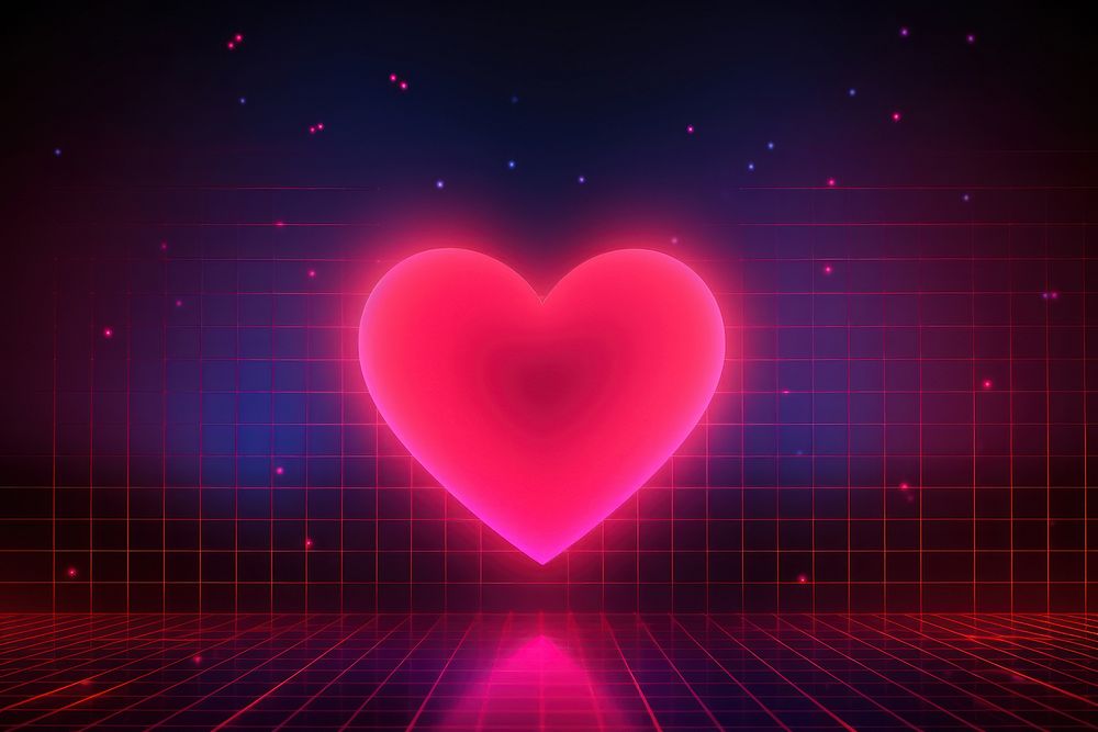 Retrowave heartbeat backgrounds abstract night.