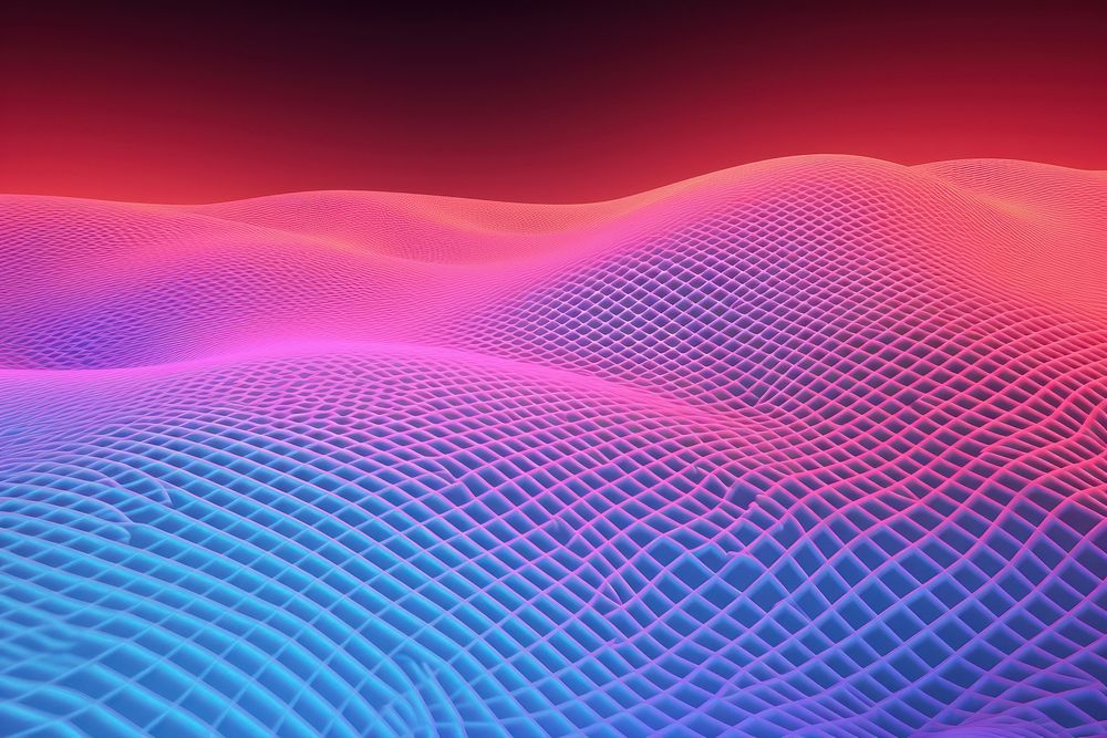 Retrowave dotted grid backgrounds abstract pattern.