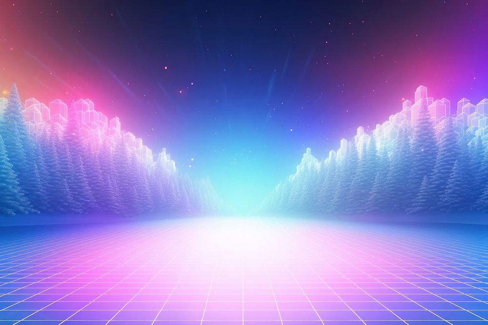 Retrowave snow winter backgrounds abstract purple.