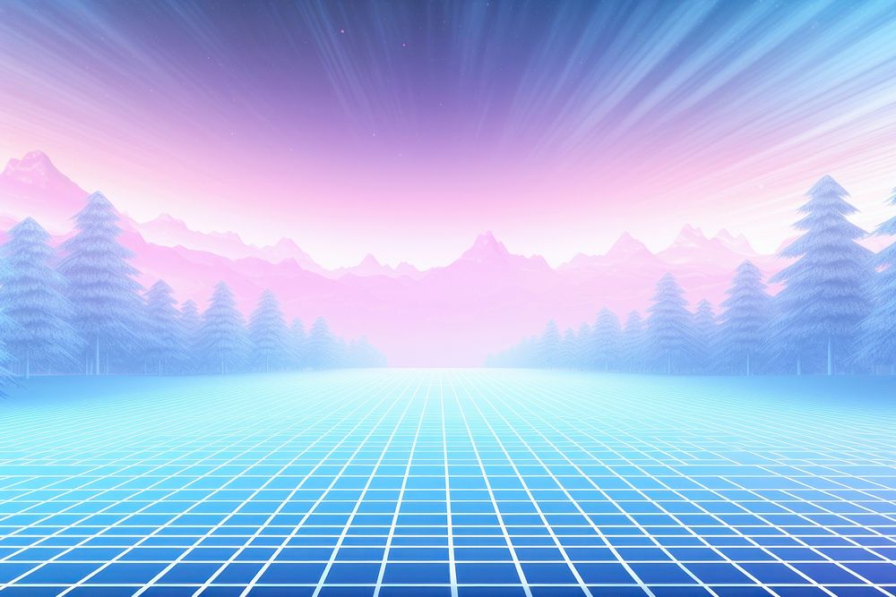 Retrowave winter scenery backgrounds abstract nature.