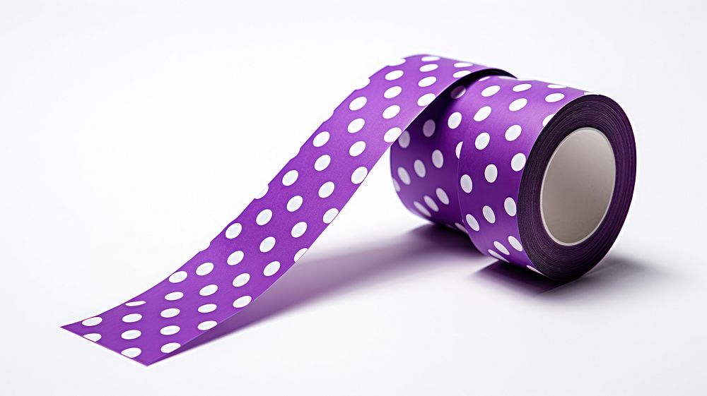 Polka dot pattern adhesive strip purple white background accessories.