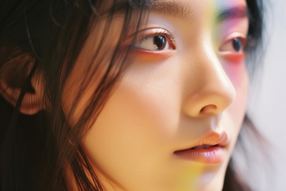Light women Korean face photography portrait adult.