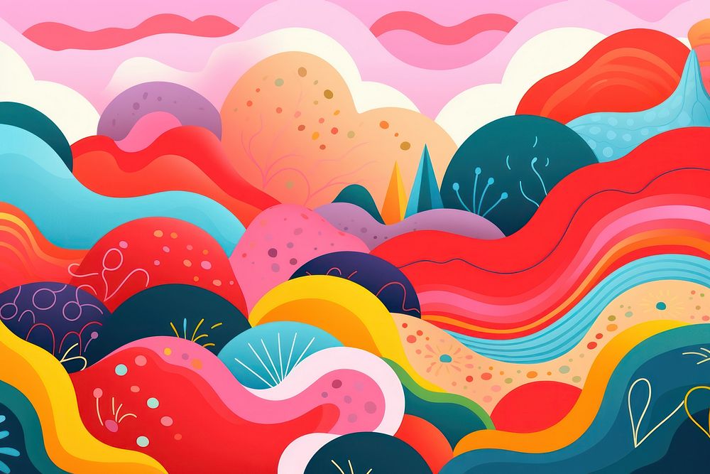 Colorful pattern painting graphics.