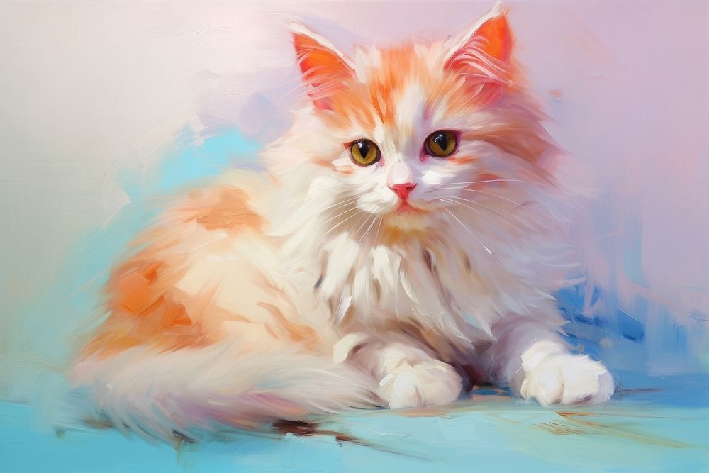 Cute cat painting animal mammal.