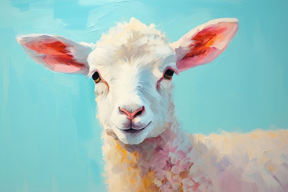 Cute sheep livestock painting animal.