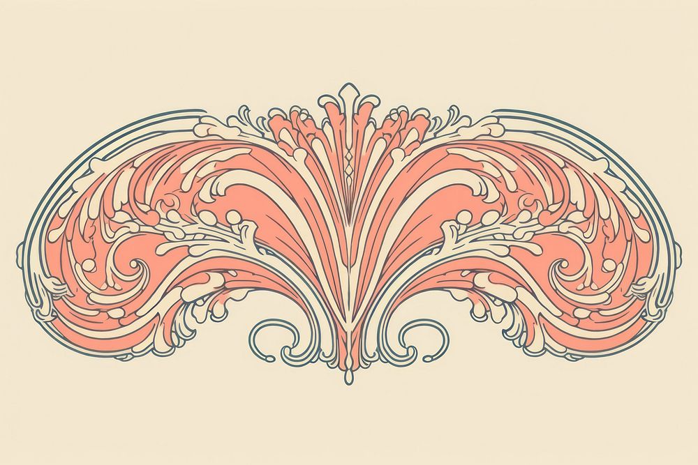 Ornament divider coral art pattern calligraphy.