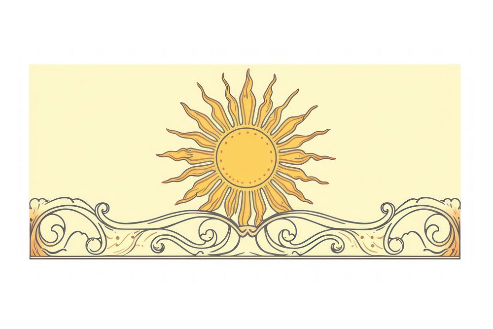 Ornament divider sun sunflower pattern art.
