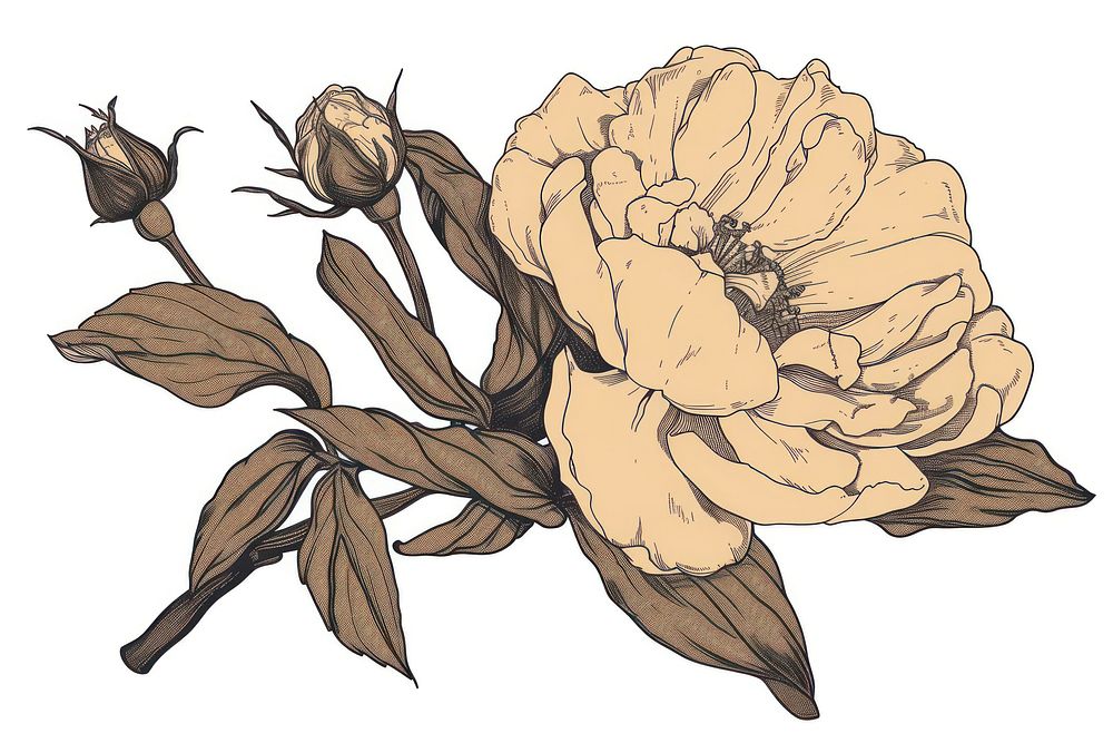 Flower drawing sketch plant.