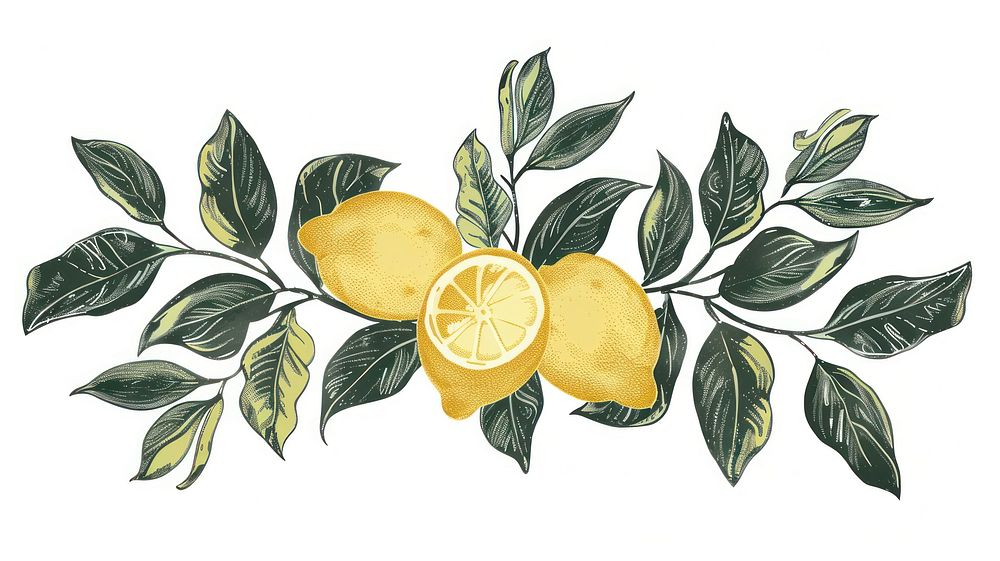 Lemons divider ornament fruit plant food.