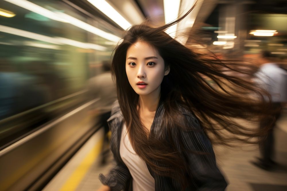 Beautiful Korean girl photography portrait vehicle.