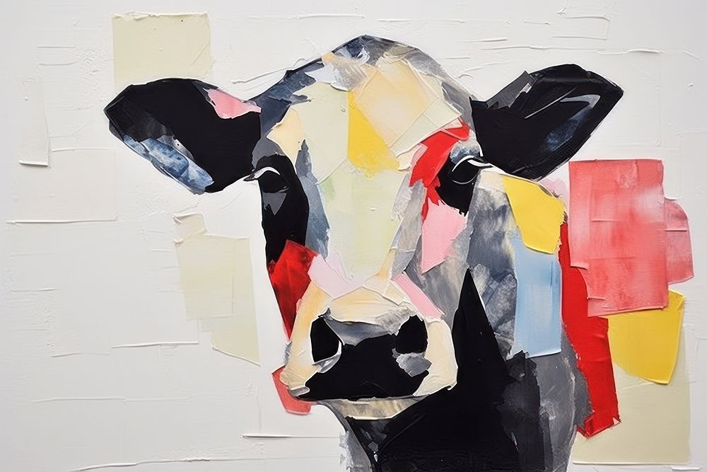 Cow art livestock painting.