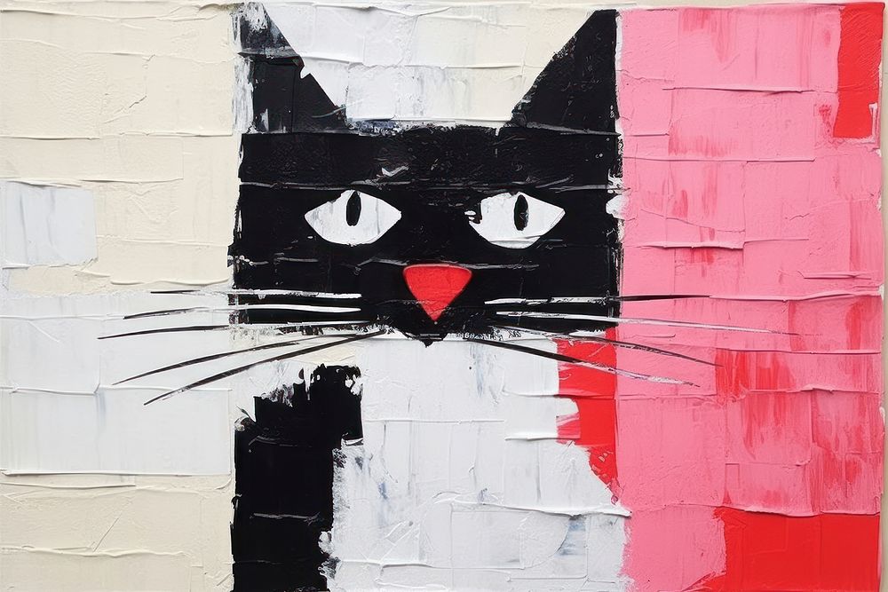 Cat art painting anthropomorphic.