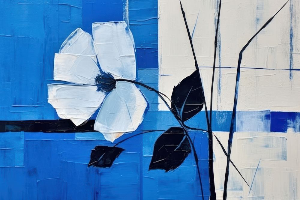 Blue flower art painting backgrounds.