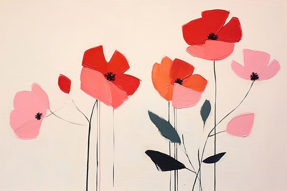 Flower art painting poppy.
