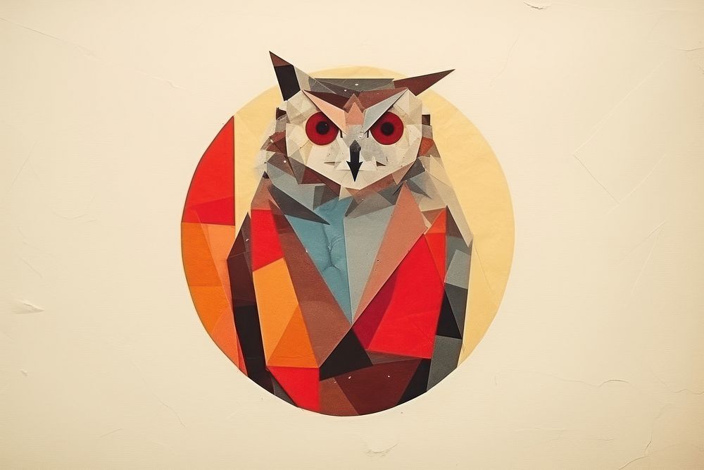 Owl art painting representation.