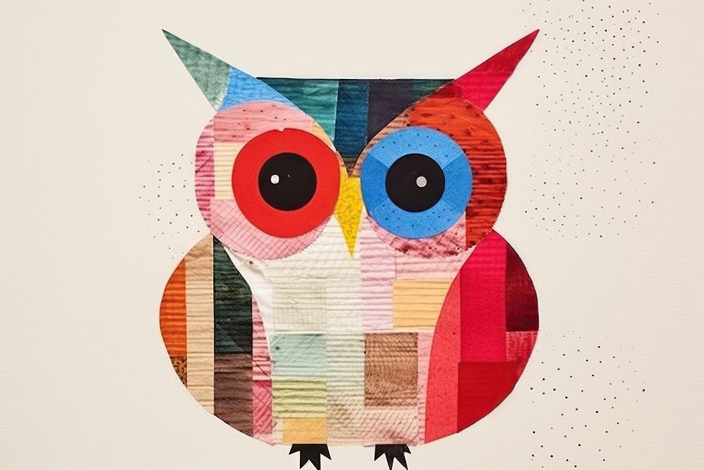 Owl art pattern collage.