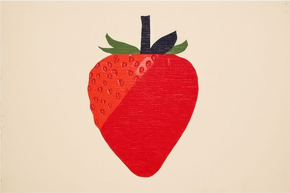 Strawberry fruit plant art.