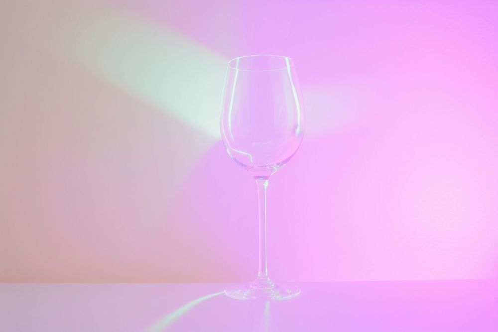 Pastel neon wine glass light drink refreshment.