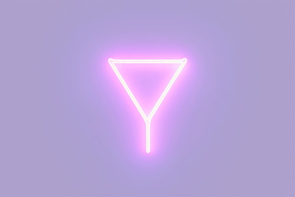Pastel neon heart arrow light purple sign.
