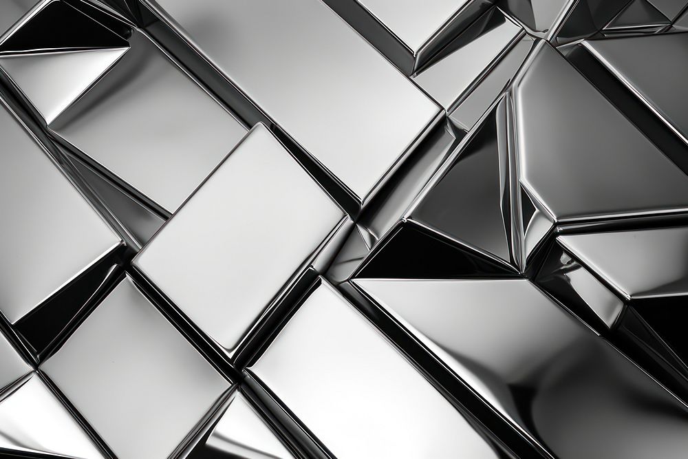 Silver chrome Geometric shape silver backgrounds pattern.