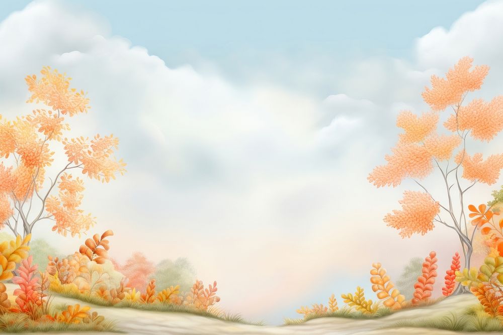 Painting of autumn border backgrounds landscape outdoors.