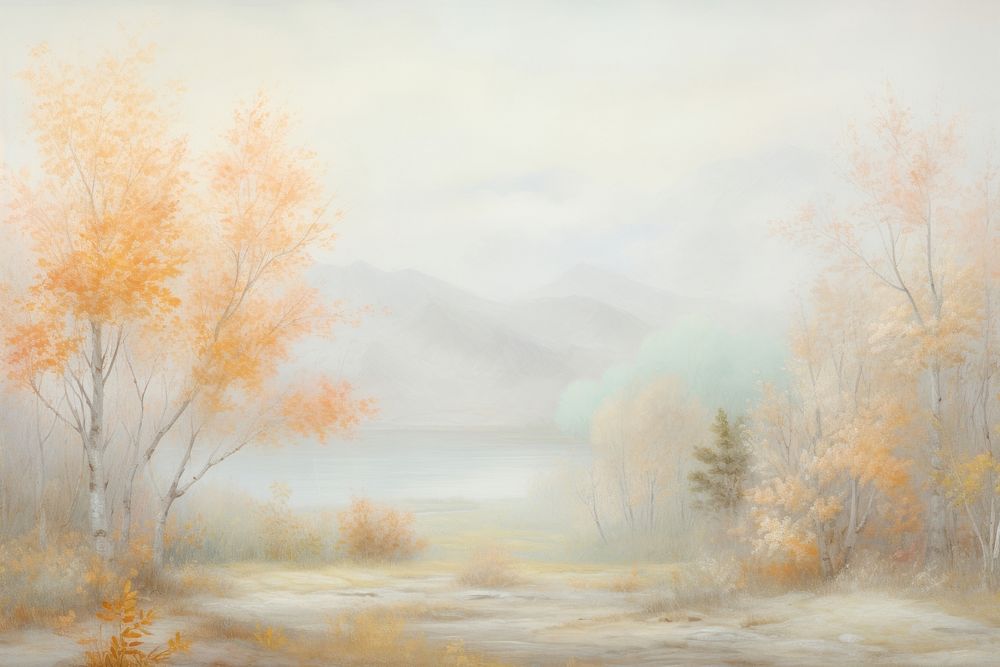 Painting of autumn border backgrounds outdoors nature.