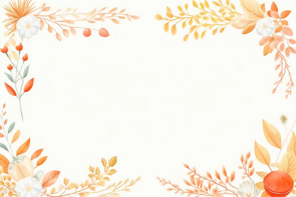 Painting of autumn festival border backgrounds pattern graphics.