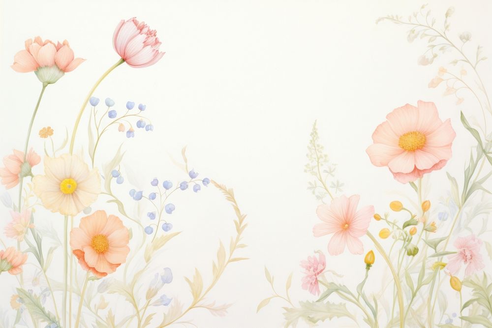 Painting of autumn flowers border backgrounds pattern plant.