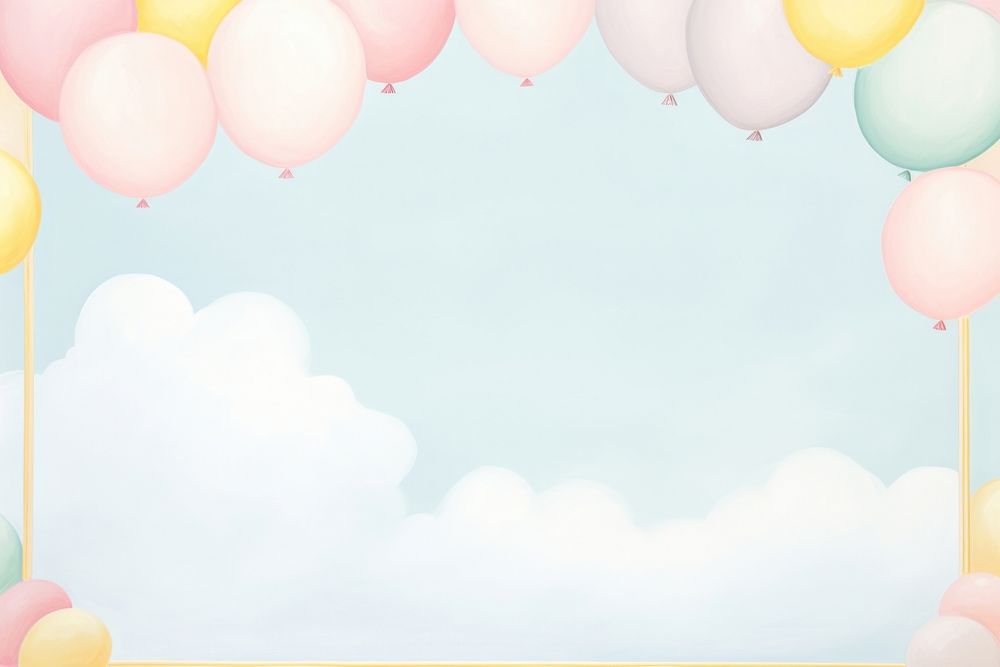 Painting of balloon border backgrounds tranquility celebration.
