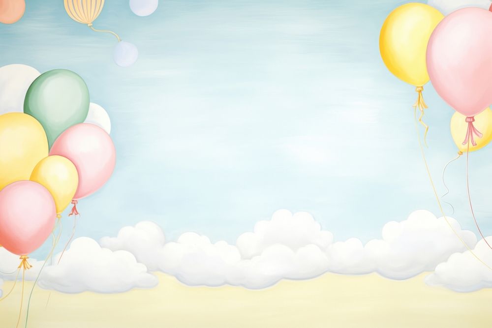Painting of balloon border backgrounds celebration anniversary.