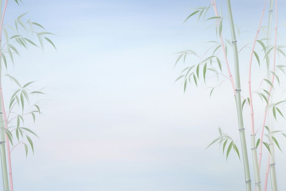 Painting of bamboo stems border backgrounds plant tranquility.