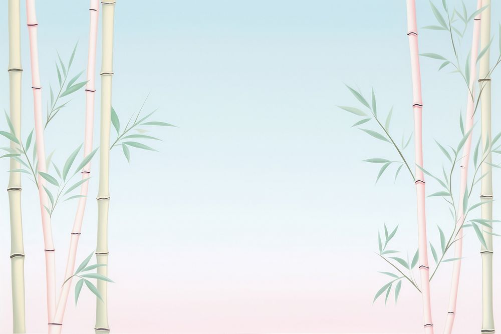 Painting of bamboo stems border backgrounds plant tranquility.