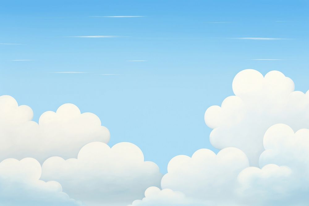 Painting of blue sky border backgrounds outdoors nature.