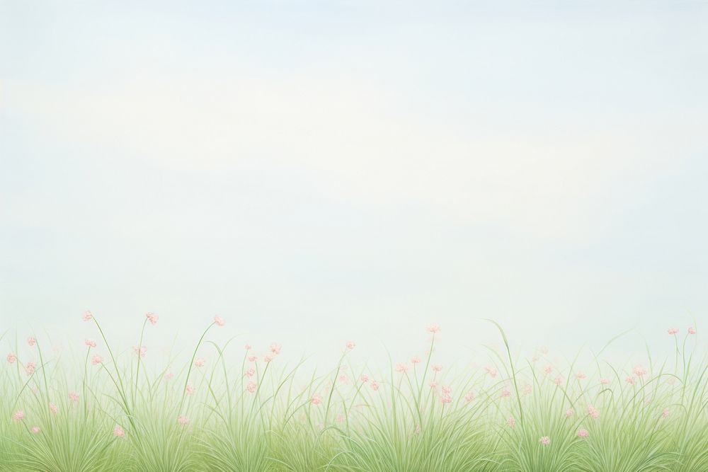 Painting of grass border backgrounds outdoors nature.