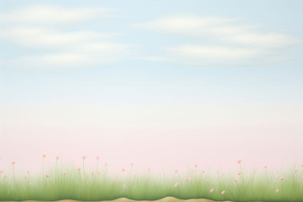 Painting of grass border backgrounds landscape outdoors.