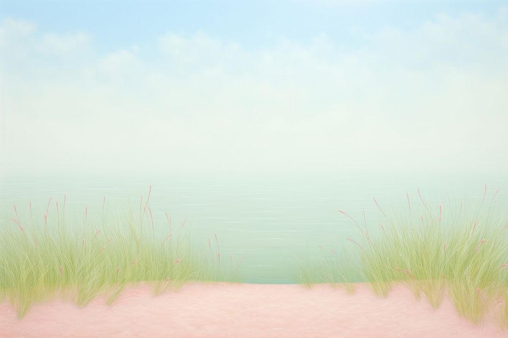 Painting of grass field border backgrounds outdoors nature.