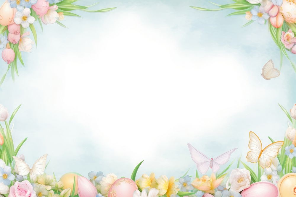 Painting of easter border backgrounds outdoors pattern.