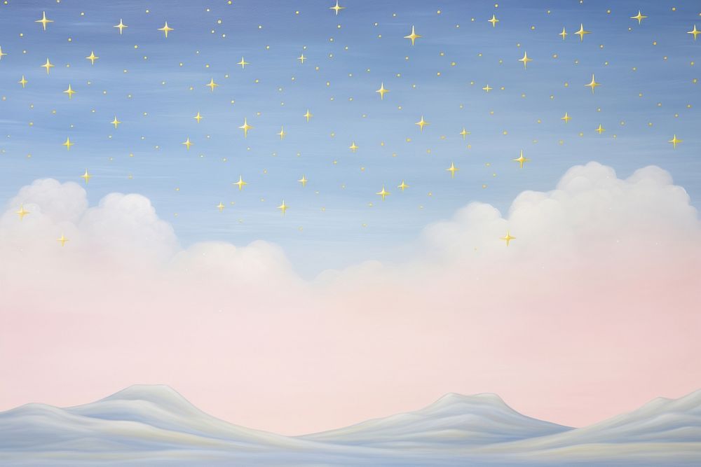 Painting of night sky border backgrounds outdoors nature.