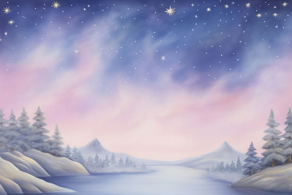 Painting of night sky border backgrounds landscape outdoors.
