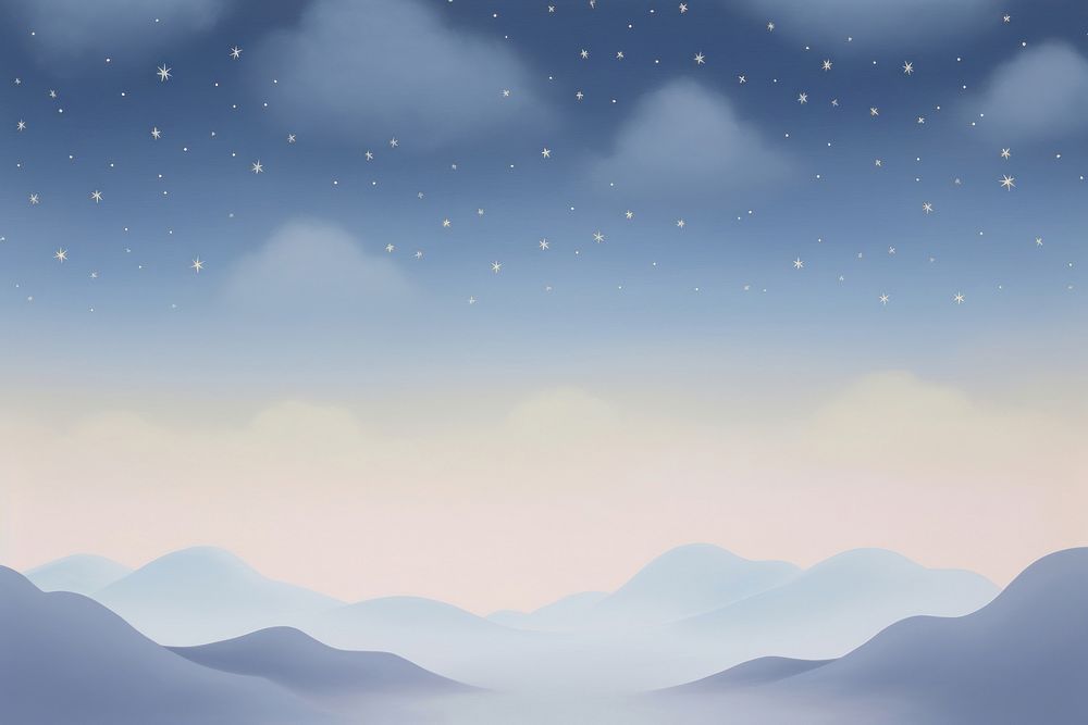 Painting of night sky border backgrounds landscape mountain.