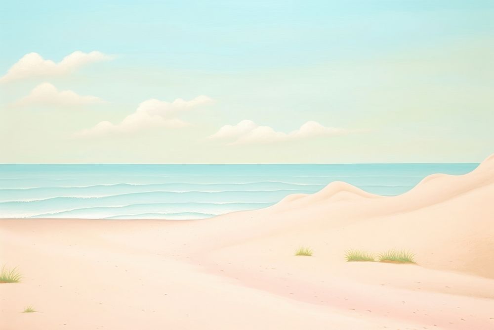 Painting of sand border backgrounds landscape outdoors.