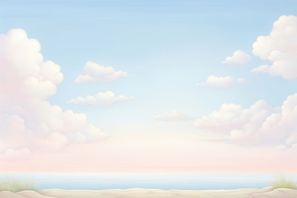 Painting of sky border backgrounds landscape outdoors.