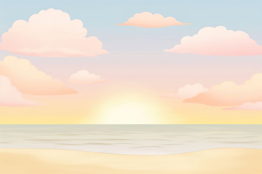 Painting of sunset border backgrounds sunlight outdoors.