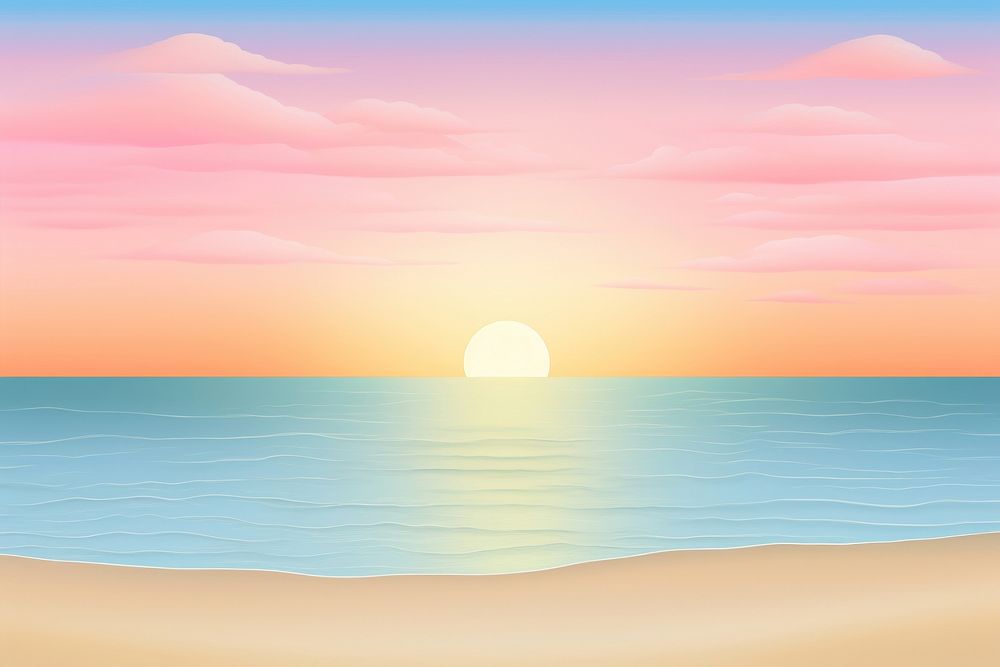 Painting of sunset border backgrounds landscape outdoors.