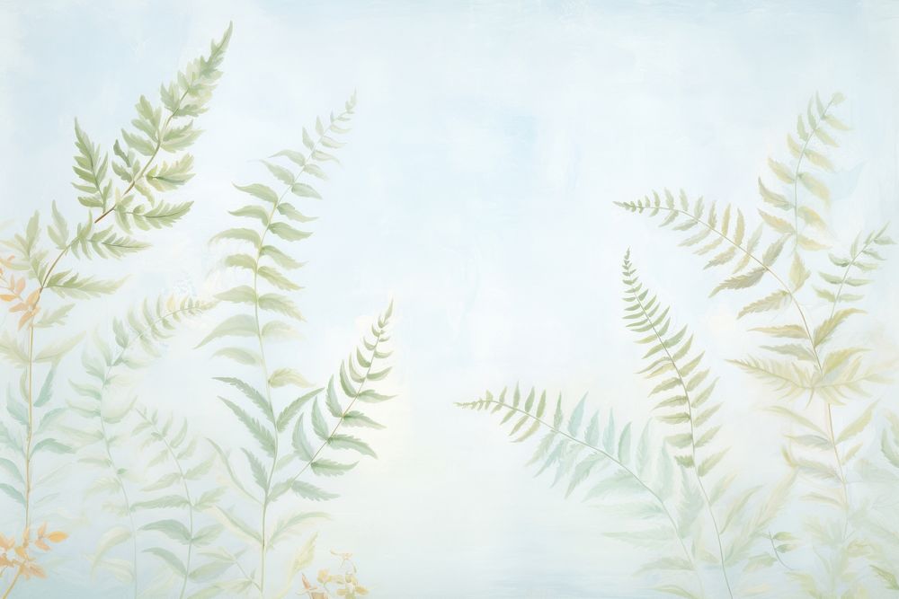 Painting of vintage fern leaves border backgrounds pattern plant.