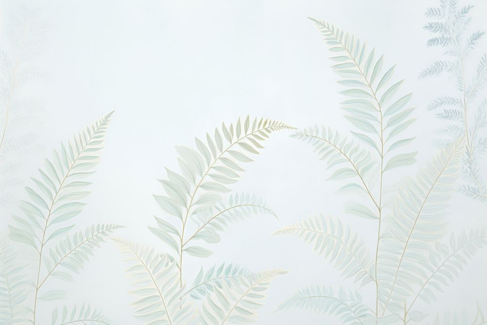 Painting of vintage fern leaves border backgrounds pattern nature.