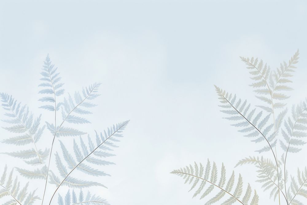 Painting of vintage fern leaves border backgrounds outdoors nature.